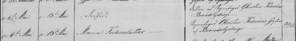 Maren Pedersdattter and stillborn daughter: Death 1864 in Brahetrolleborg